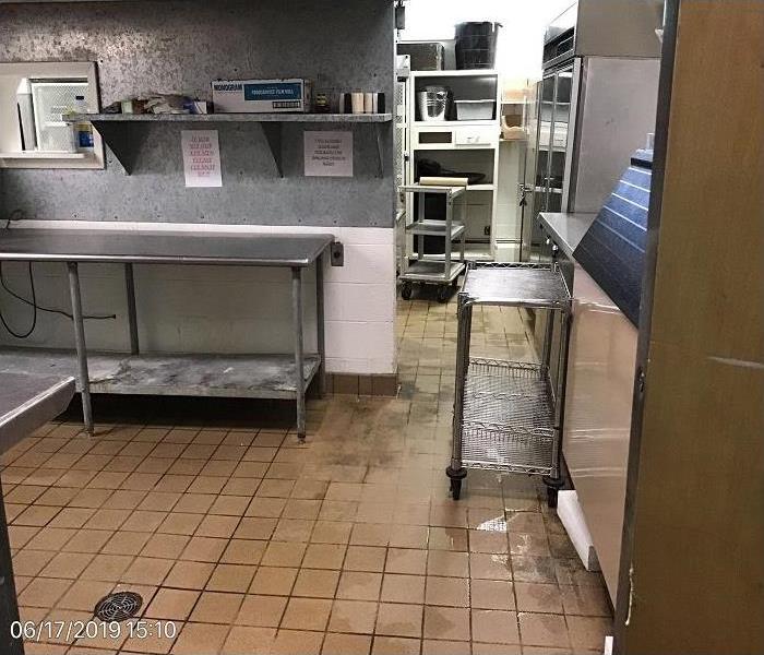 Commercial kitchen restored to preloss conditions. 