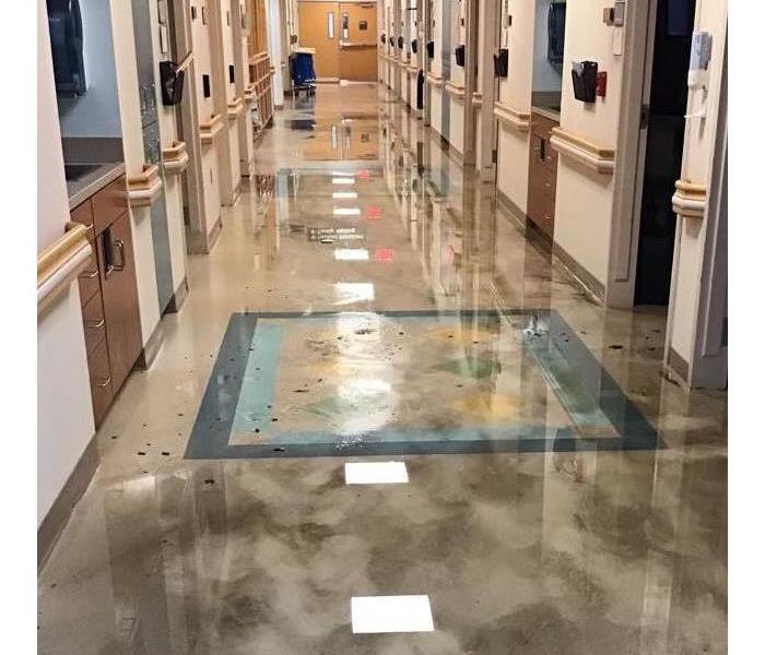 Hallway with mucky water