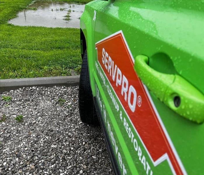 SERVPRO vehicle in the rain