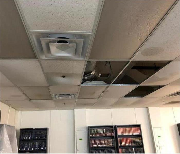 A picture of a leaky ceiling.