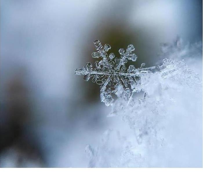 A close-up of a snowflake